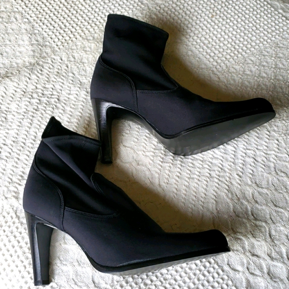 Nine West Satin/Wetsuit Stretch Ankle Boots